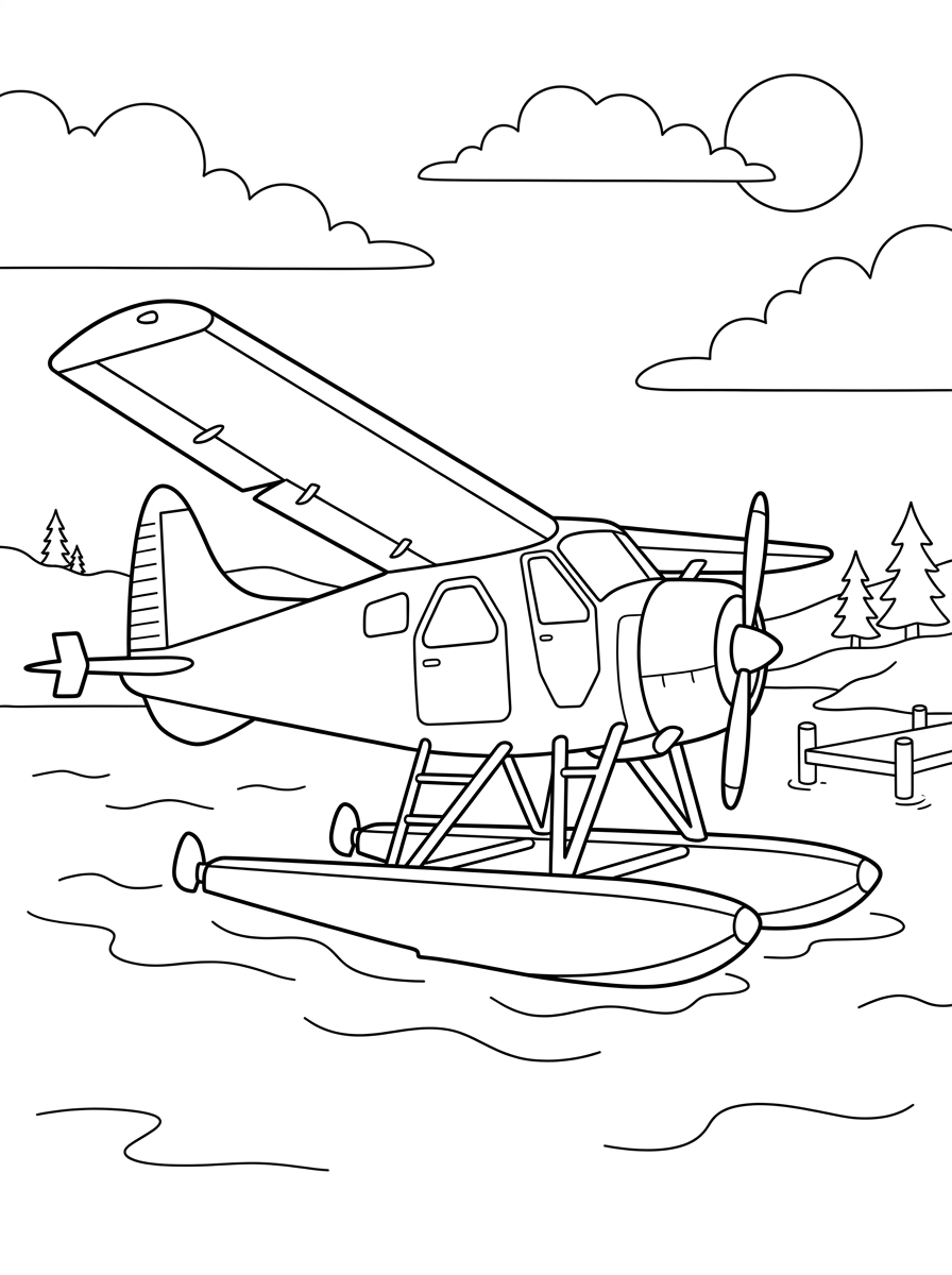 disegno idrovolante da colorare
