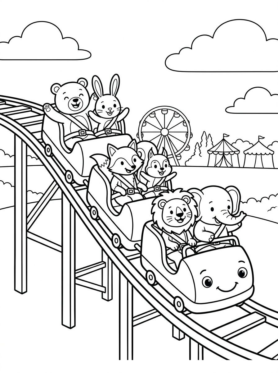 da colorare montagne russe disegno facile bambini