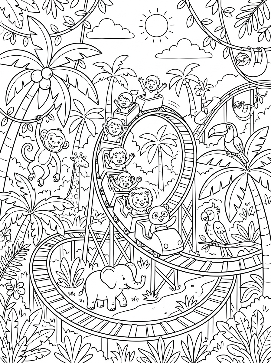 disegni da stampare e colorare montagne russe