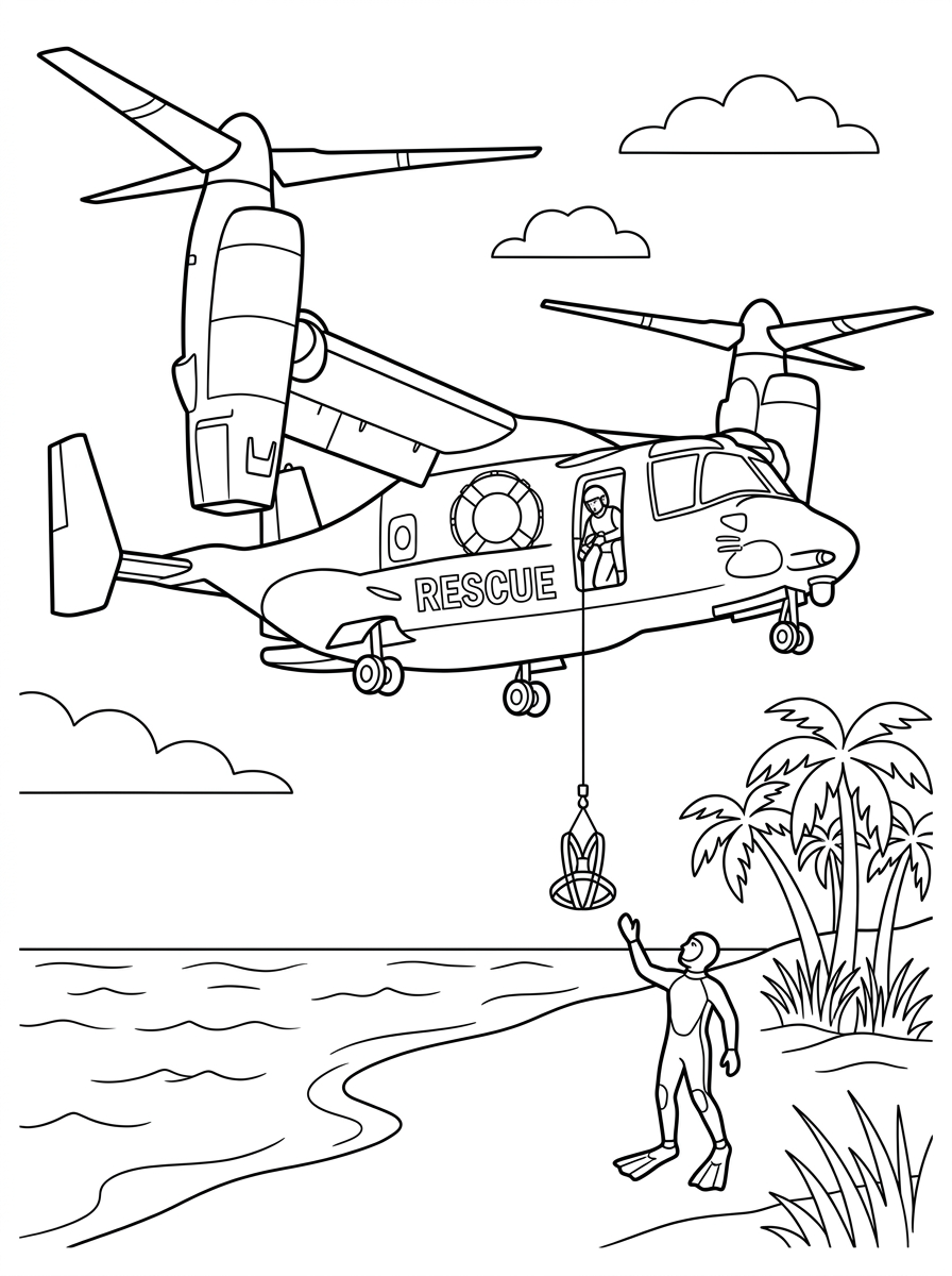 tiltrotor da colorare pdf gratis
