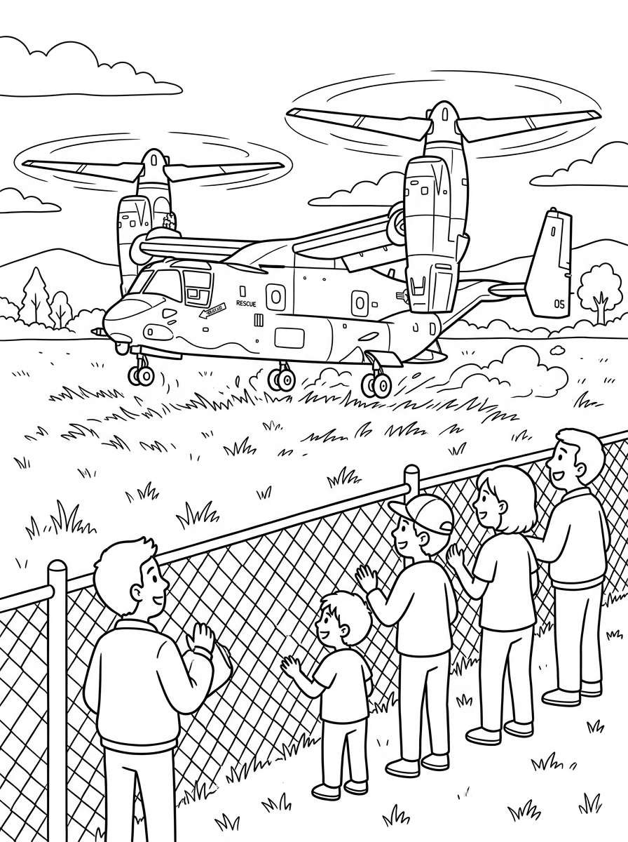 disegni facili di tiltrotor da colorare