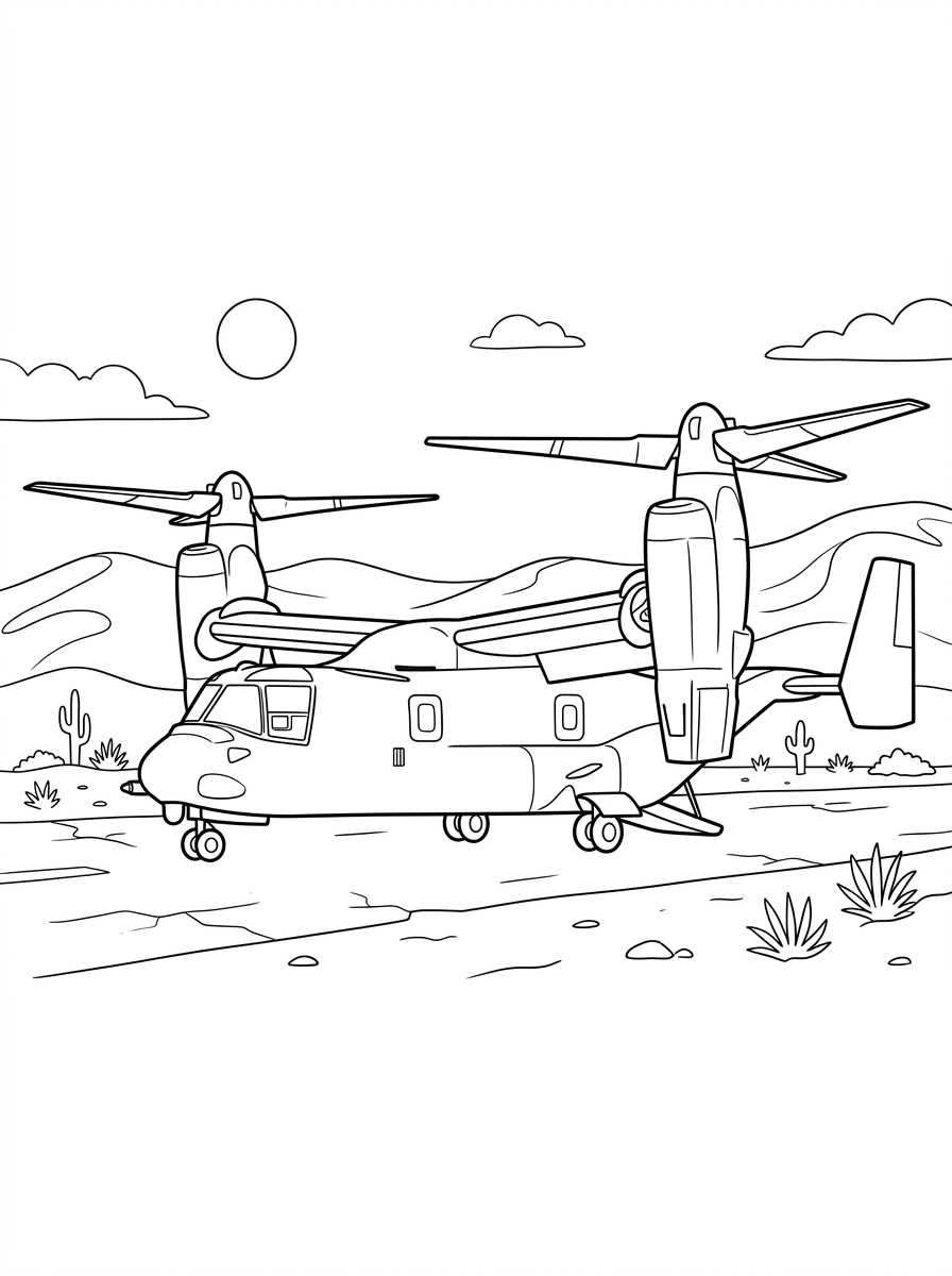 immagine di tiltrotor da colorare