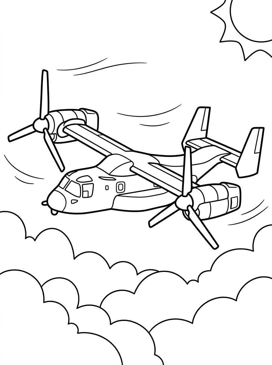 disegni di tiltrotor da colorare da stampare
