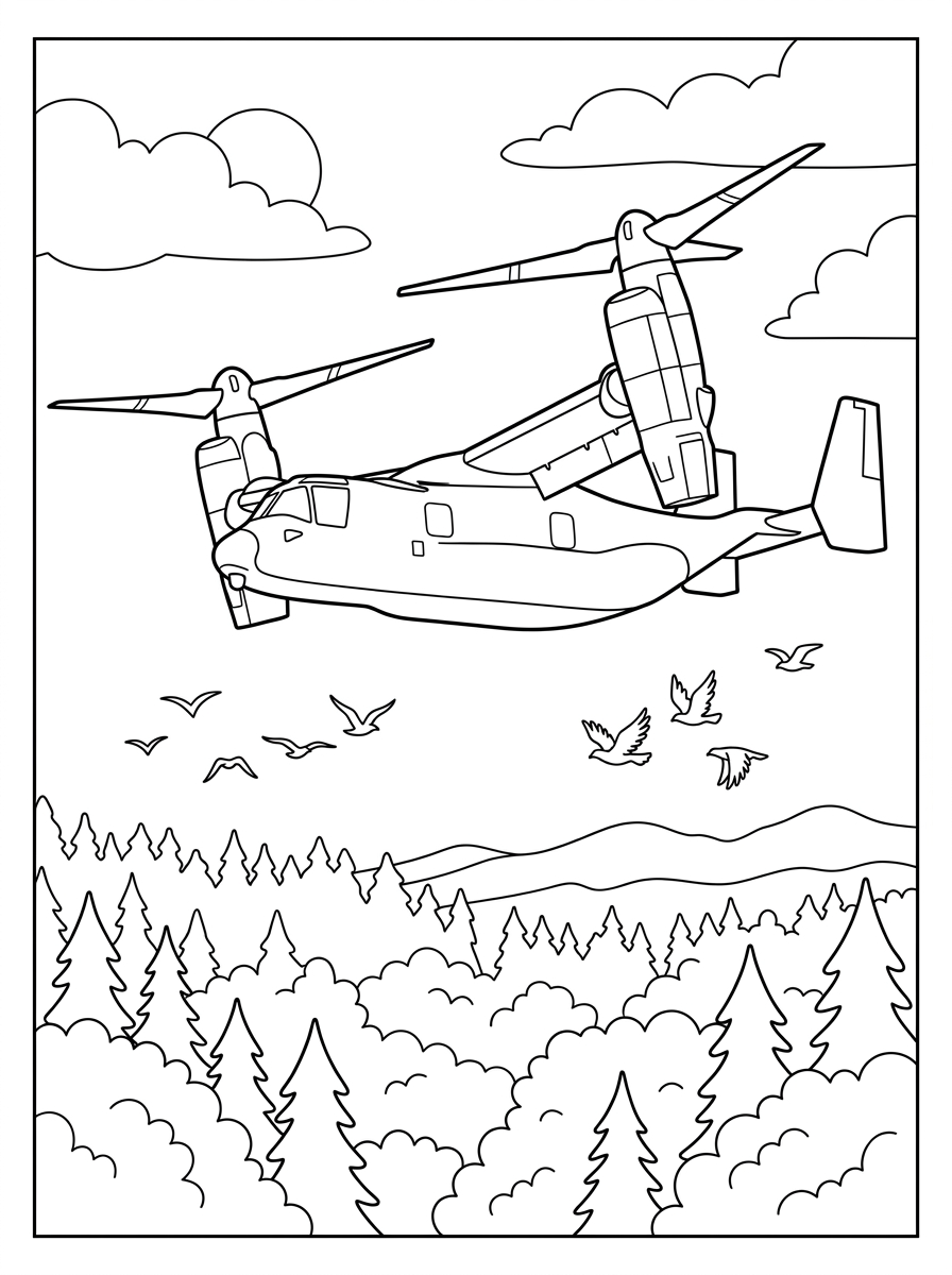 da colorare tiltrotor disegno facile bambini 1