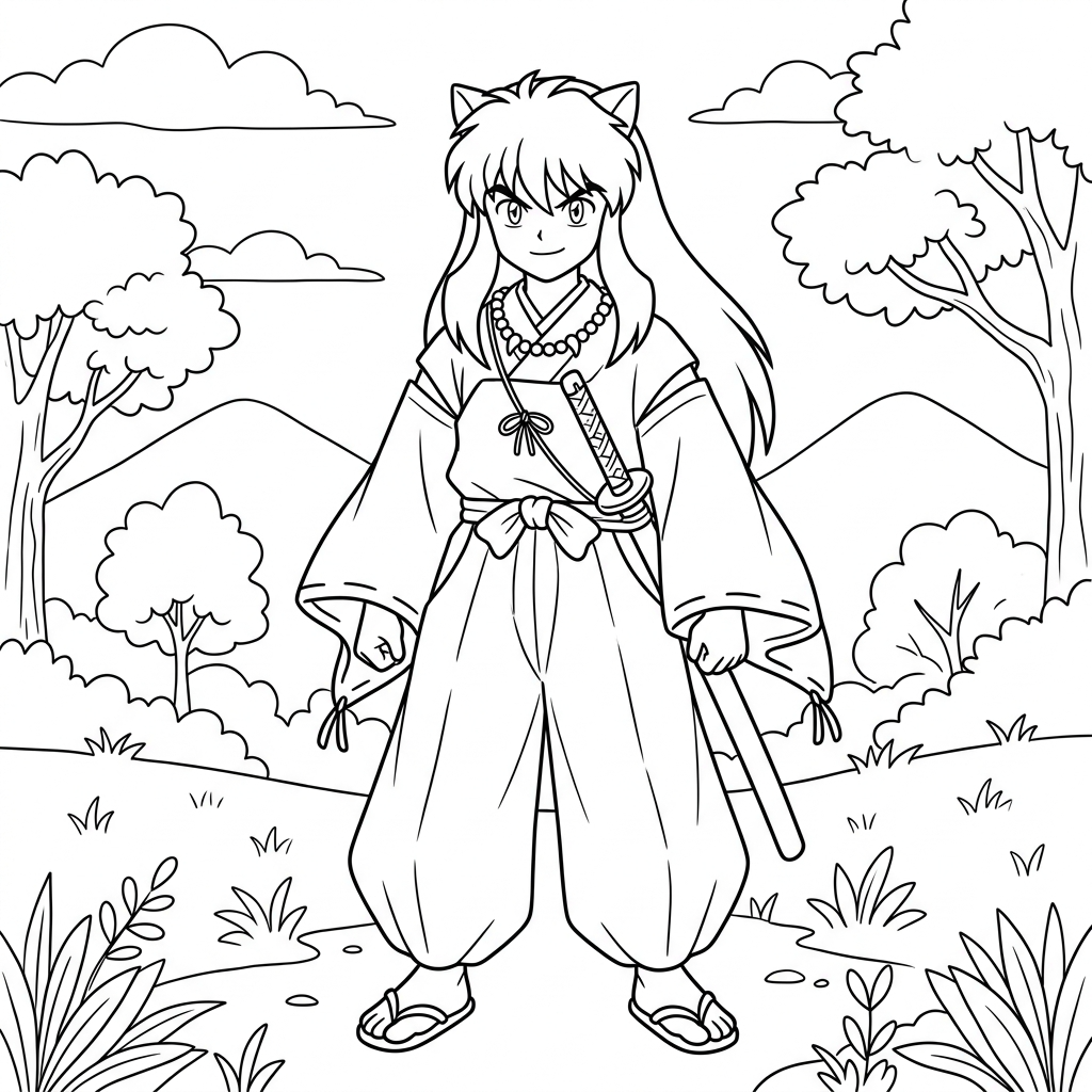 Inuyasha da colorare thumbnail