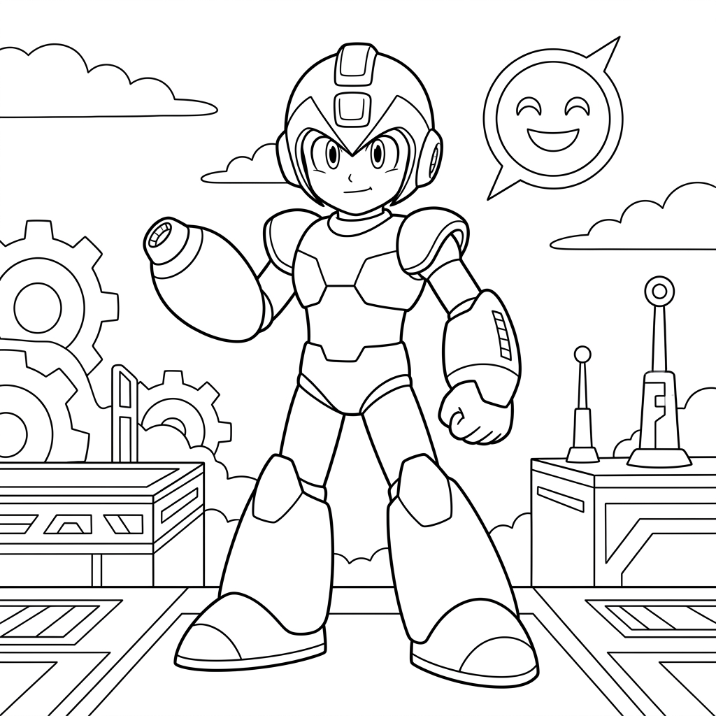 Mega Man da colorare thumbnail