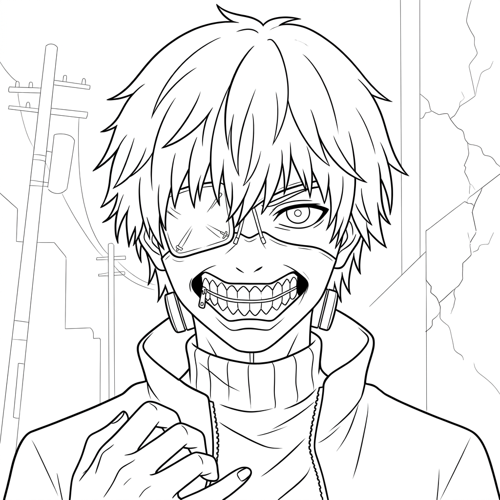Tokyo Ghoul da colorare thumbnail