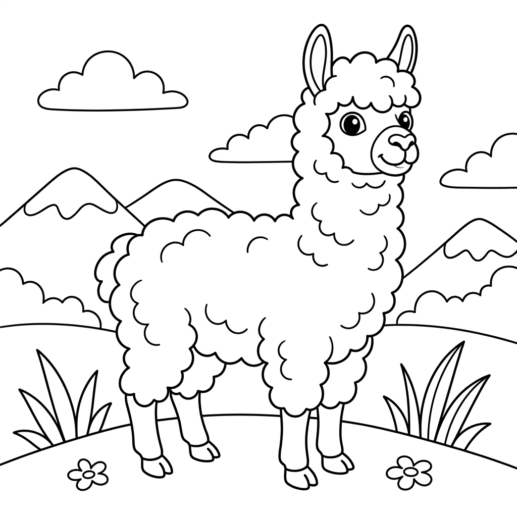 Alpaca da colorare thumbnail
