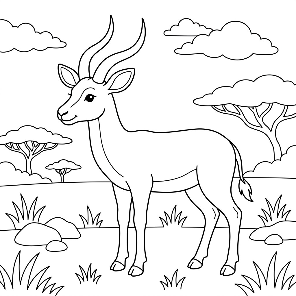 Antilope da colorare thumbnail