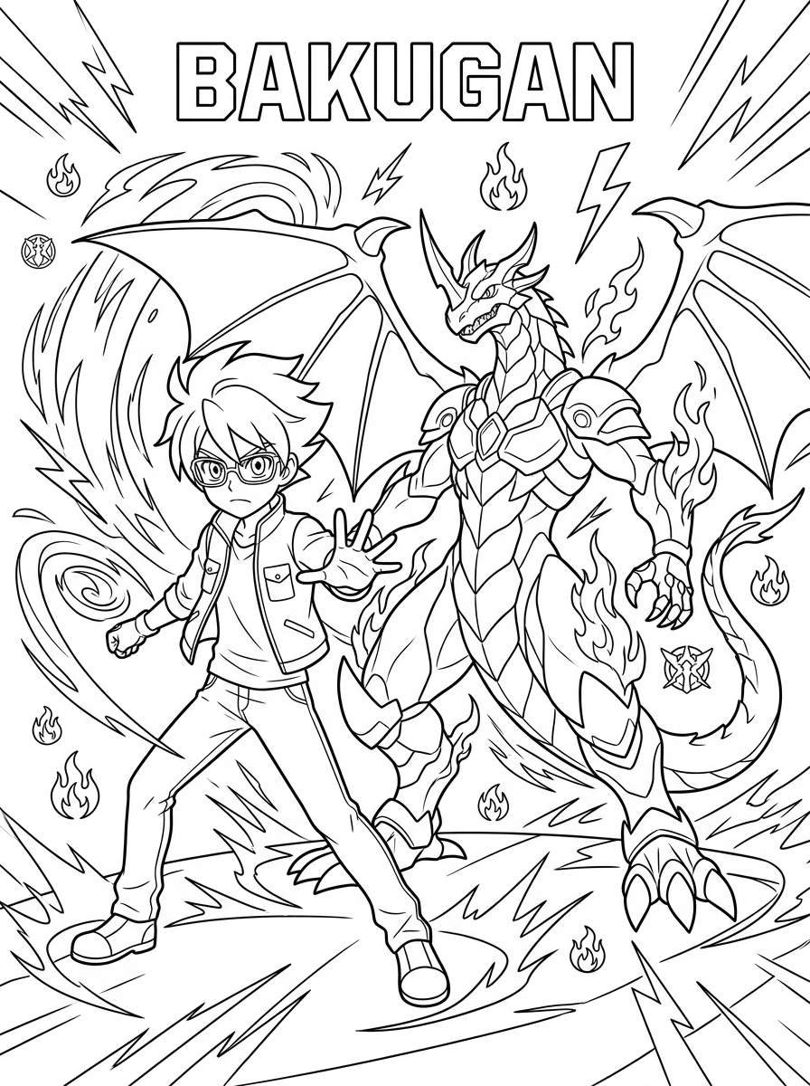 Bakugan 8 Bakugan da stampare e colorare per bambini