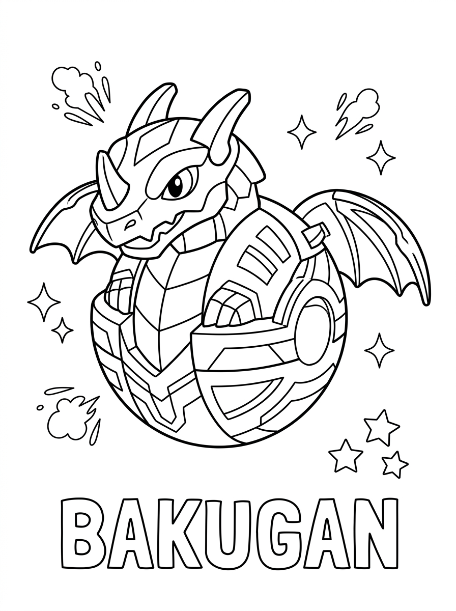 Bakugan 16 disegni da colorare per bambini pdf Bakugan