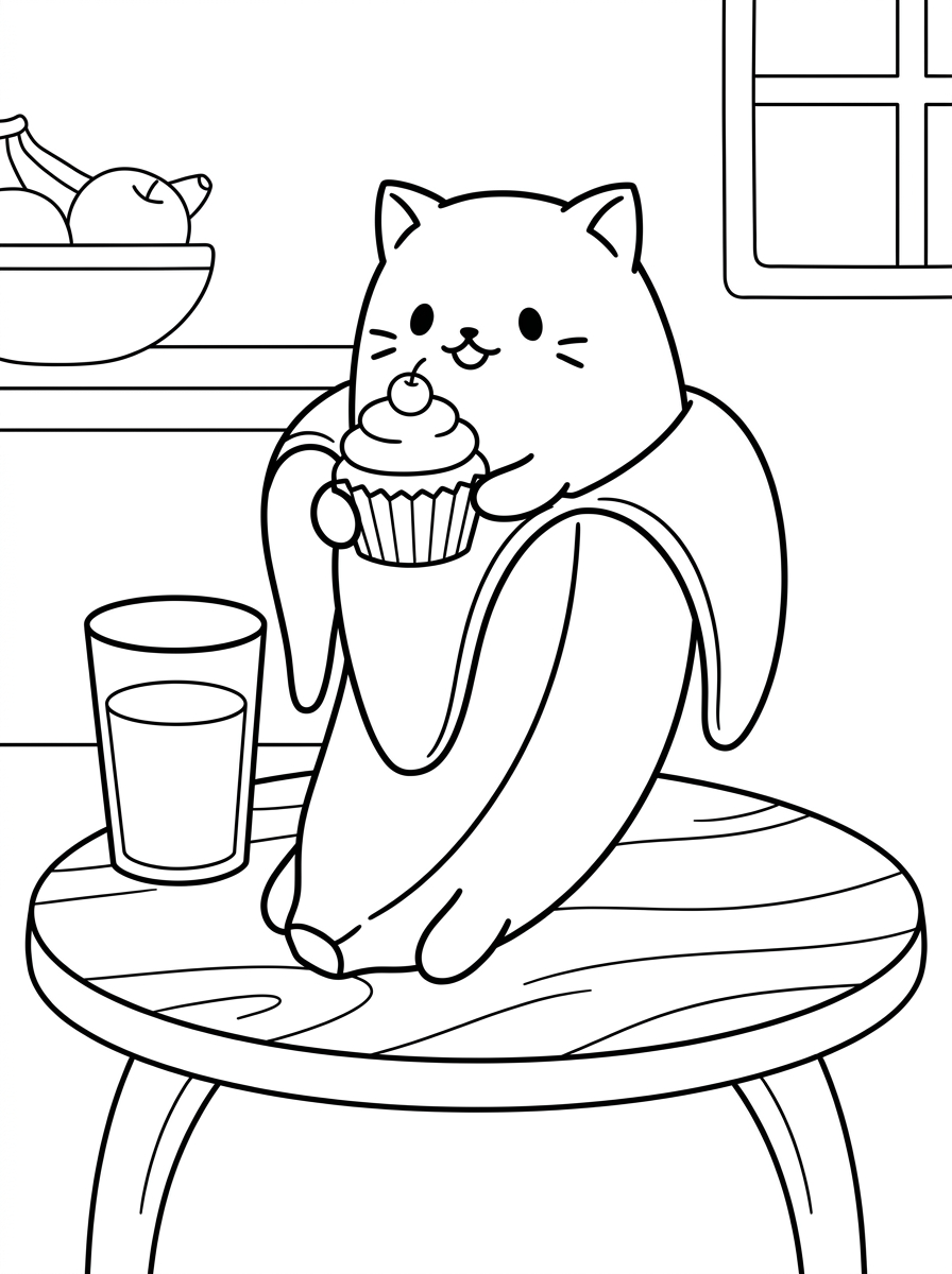 Bananya da stampare e colorare per bambini