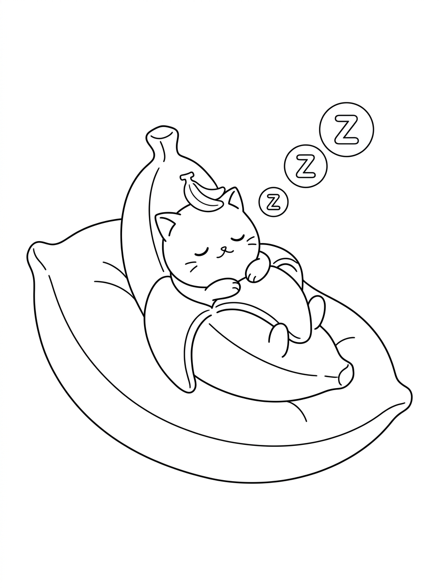 disegni facili di Bananya da colorare