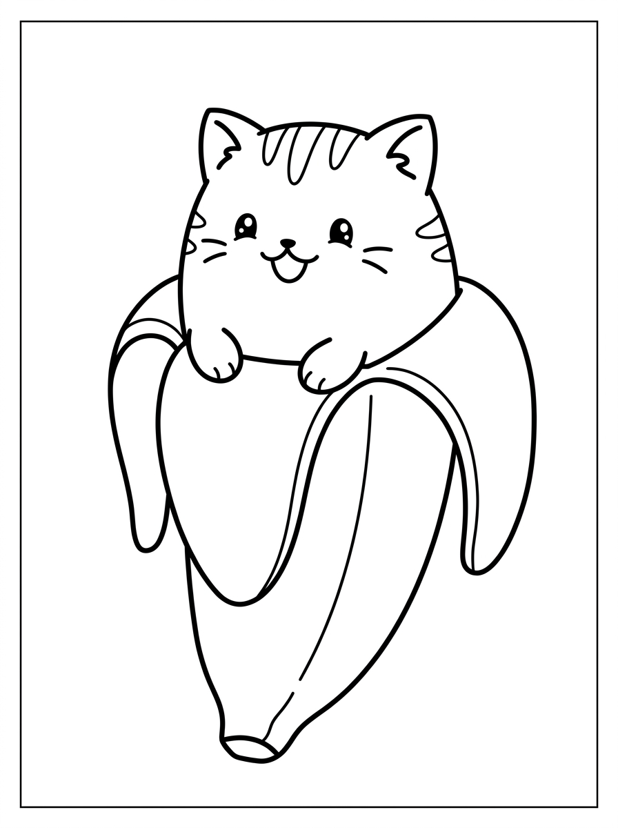 Bananya disegno da colorare facile