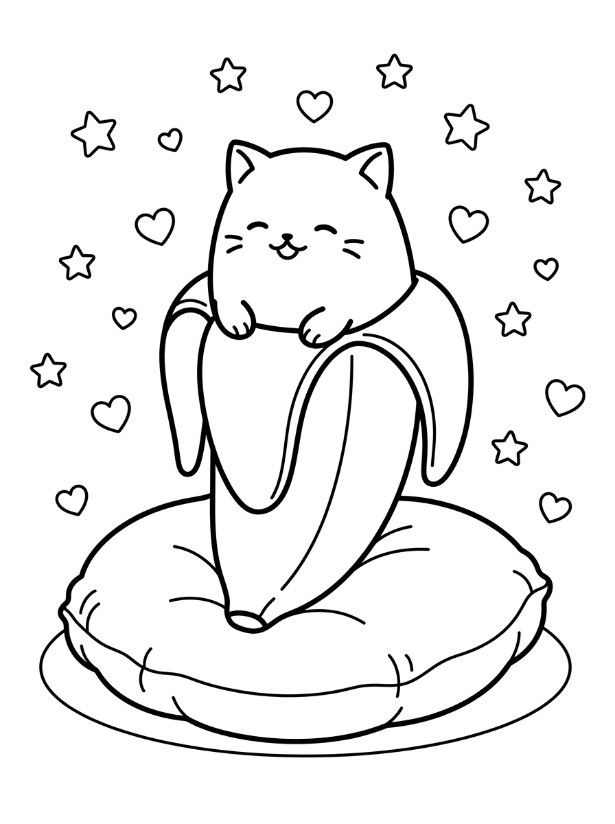 Bananya da colorare a4
