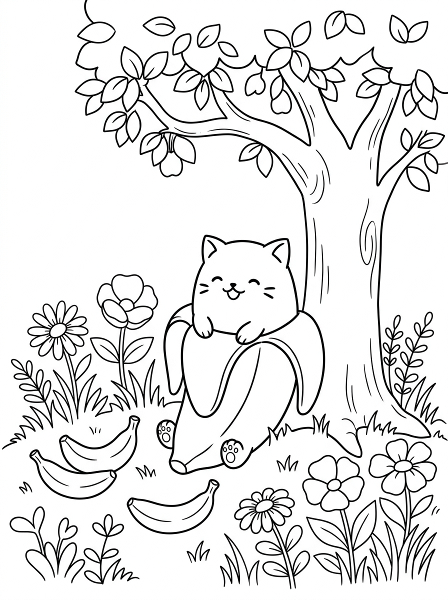 disegni Bananya facili da colorare