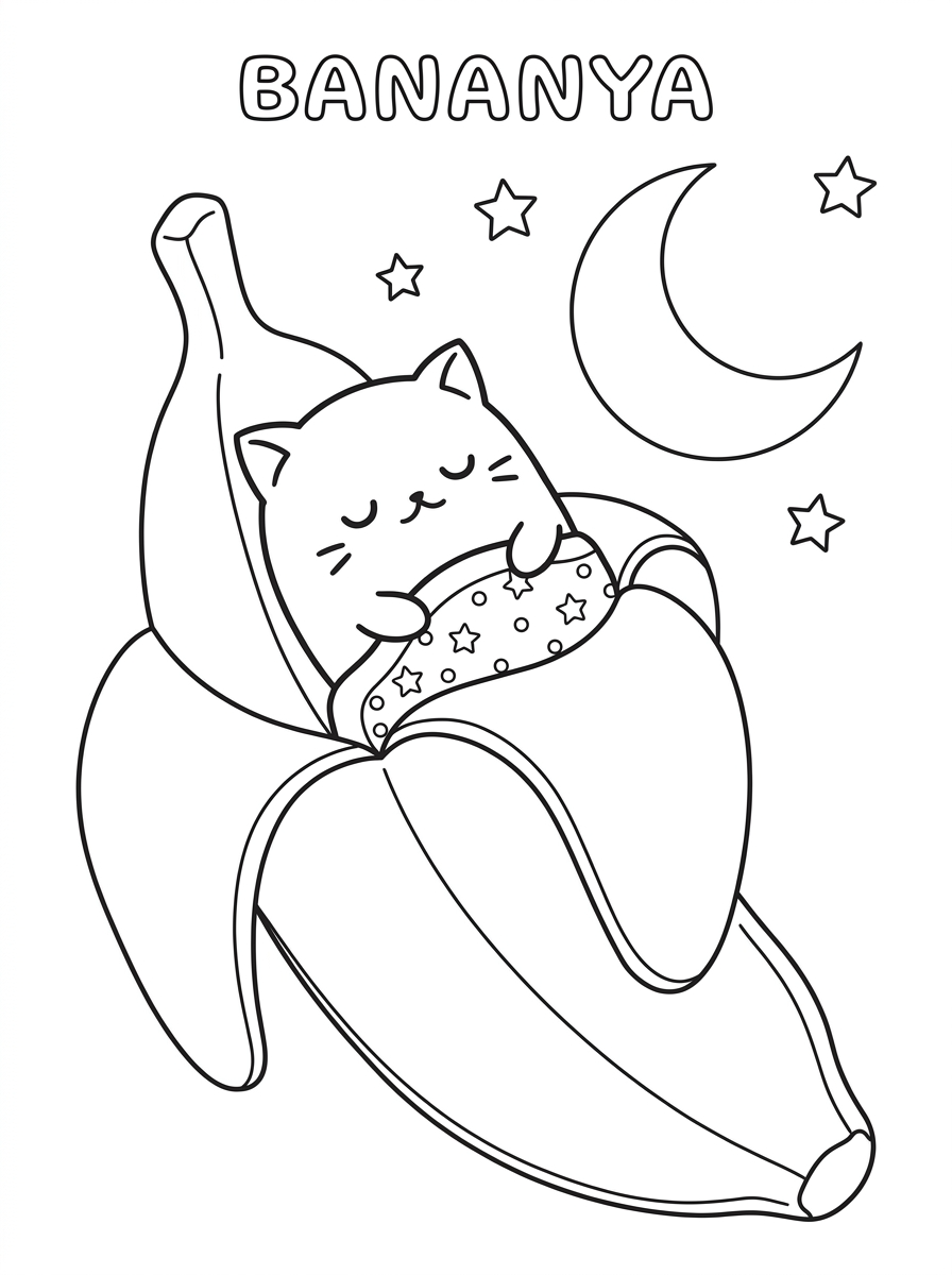 disegni Bananya da colorare pdf