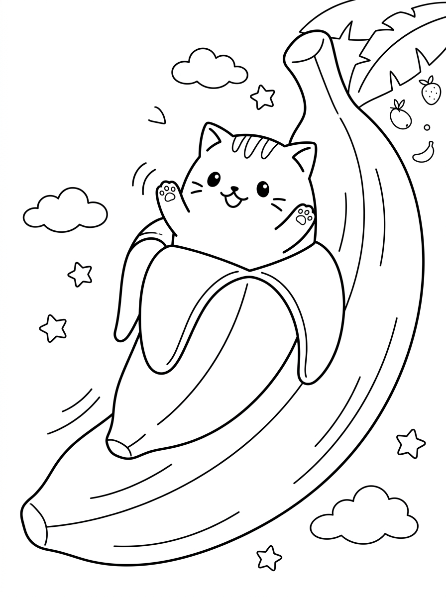 disegni di Bananya da colorare e stampare gratis