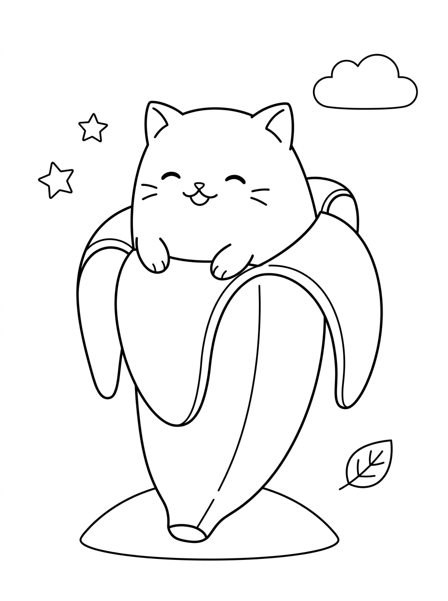 disegno di Bananya da stampare e colorare