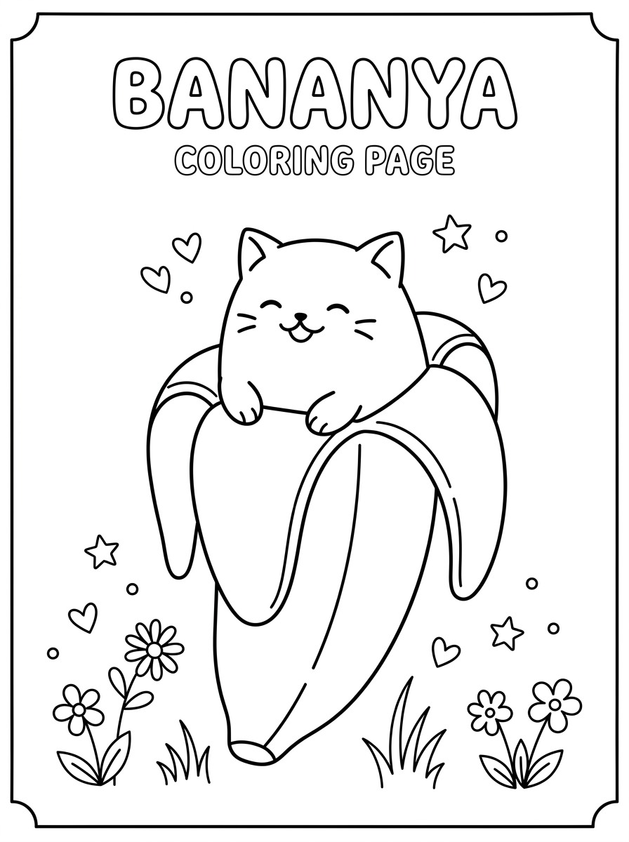 Bananya disegno da colorare