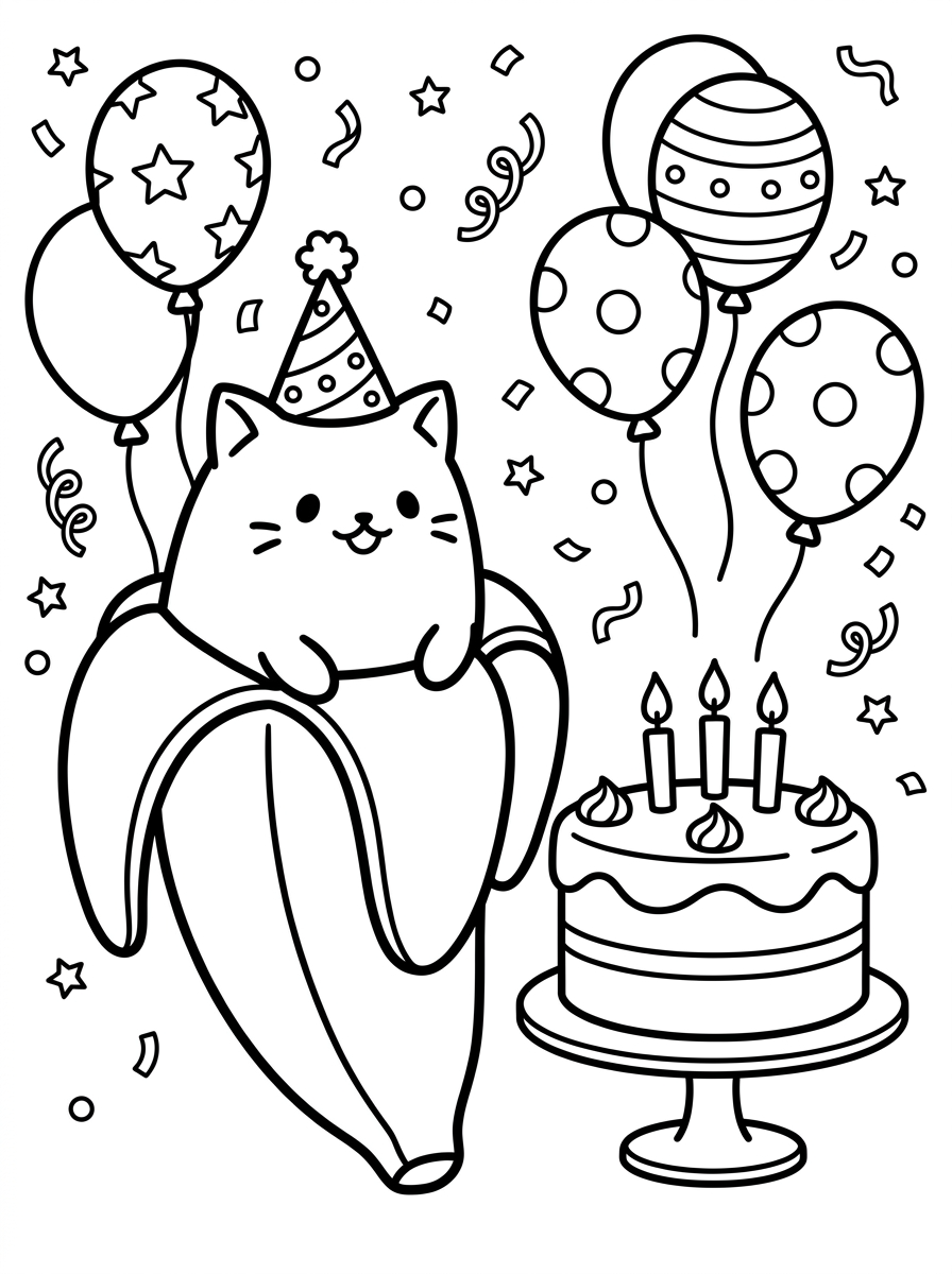 immagine di Bananya da colorare 1