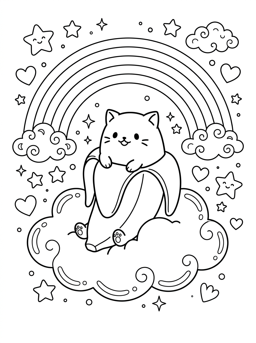 disegni di Bananya da colorare da stampare