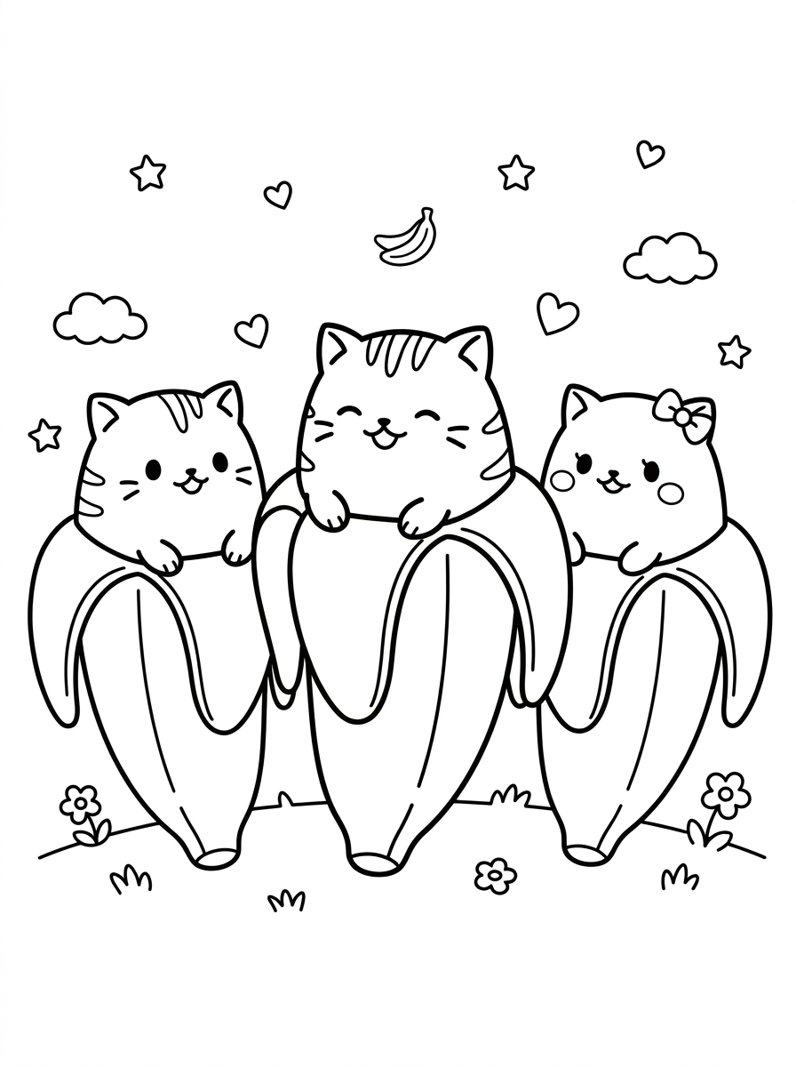 da colorare Bananya disegno facile bambini