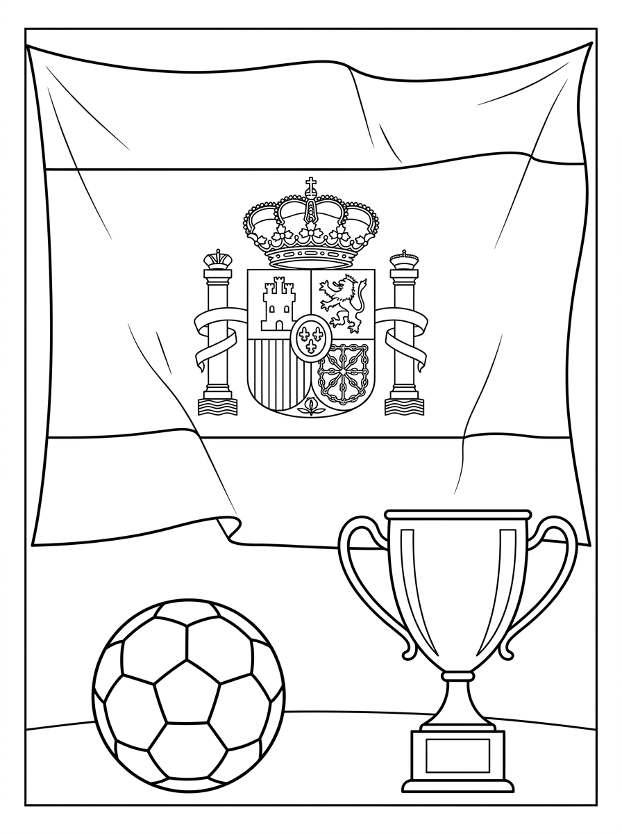 Bandiera Della Spagna 12 Bandiera Della Spagna disegno da colorare facile