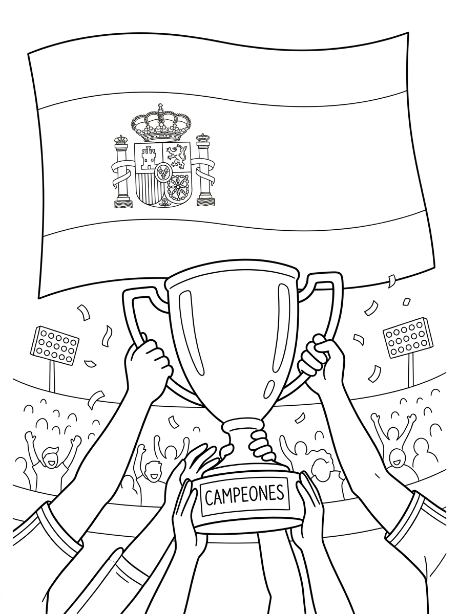 Bandiera Della Spagna 9 disegno Bandiera Della Spagna da colorare per bambini