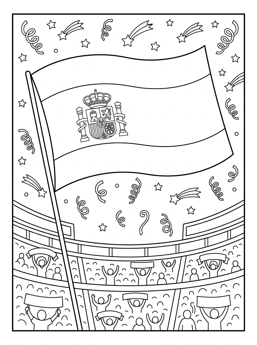 Bandiera Della Spagna 5 disegni da colorare per bambini pdf Bandiera Della Spagna