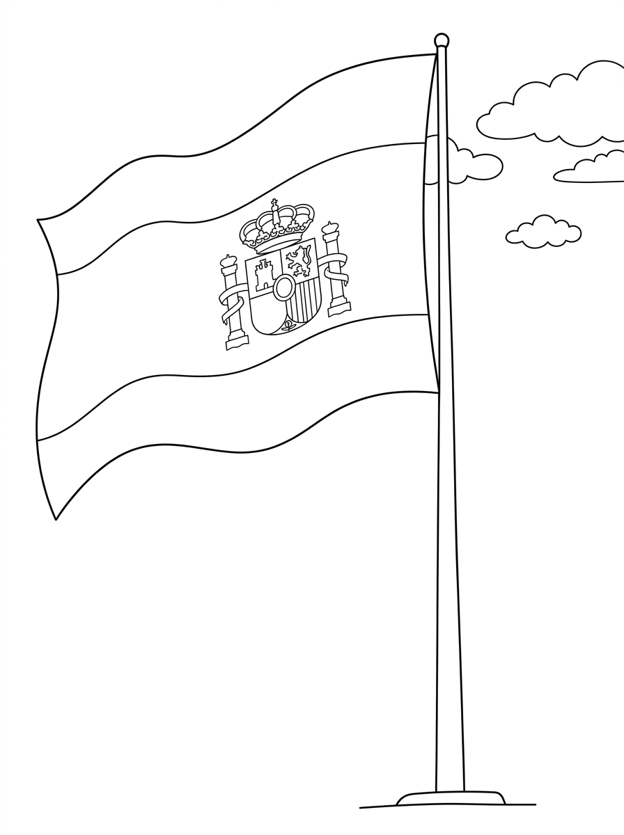 Bandiera Della Spagna 2 Bandiera Della Spagna disegno da colorare