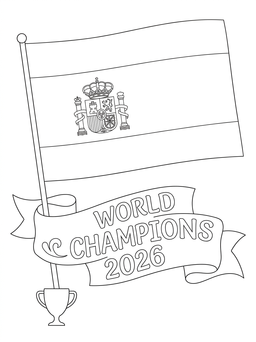Bandiera Della Spagna 19 disegno Bandiera Della Spagna da colorare per bambini 1