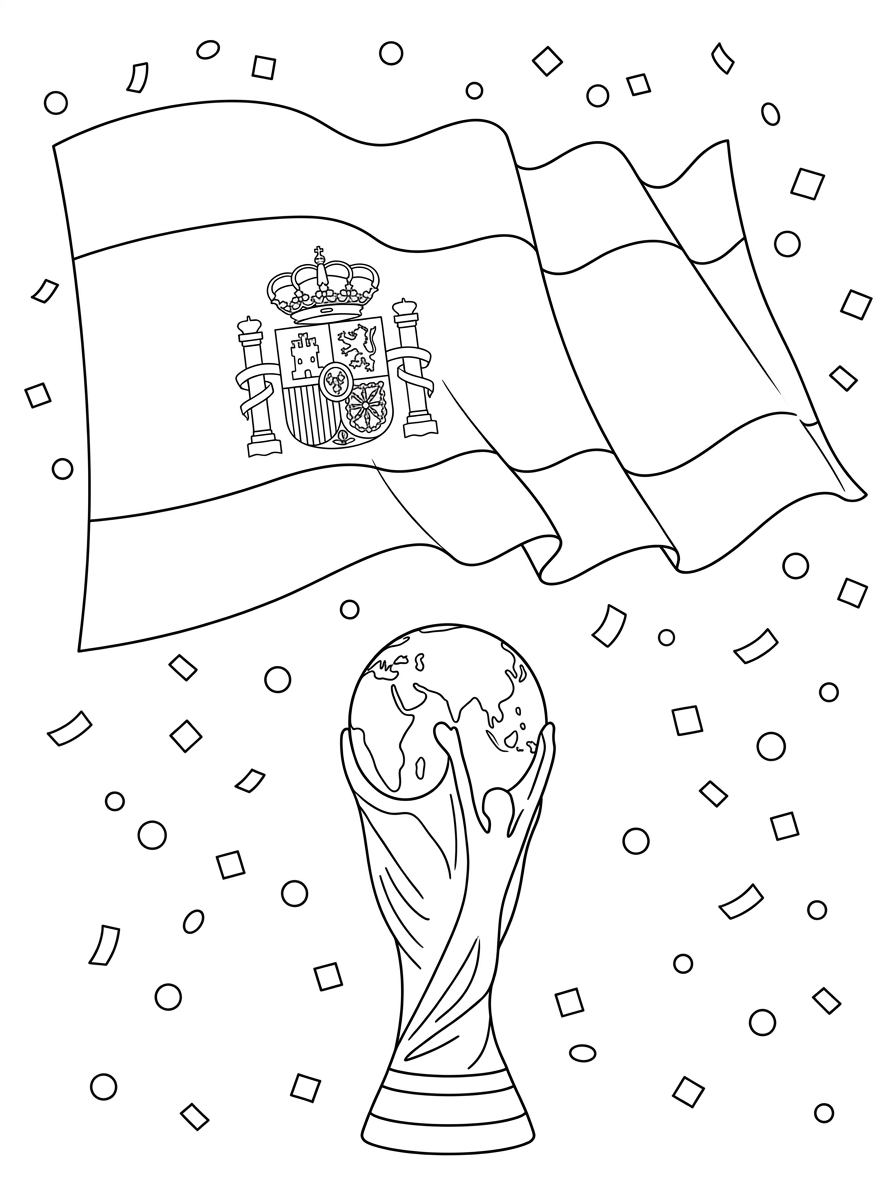 Bandiera Della Spagna 17 Bandiera Della Spagna disegno da colorare facile 1