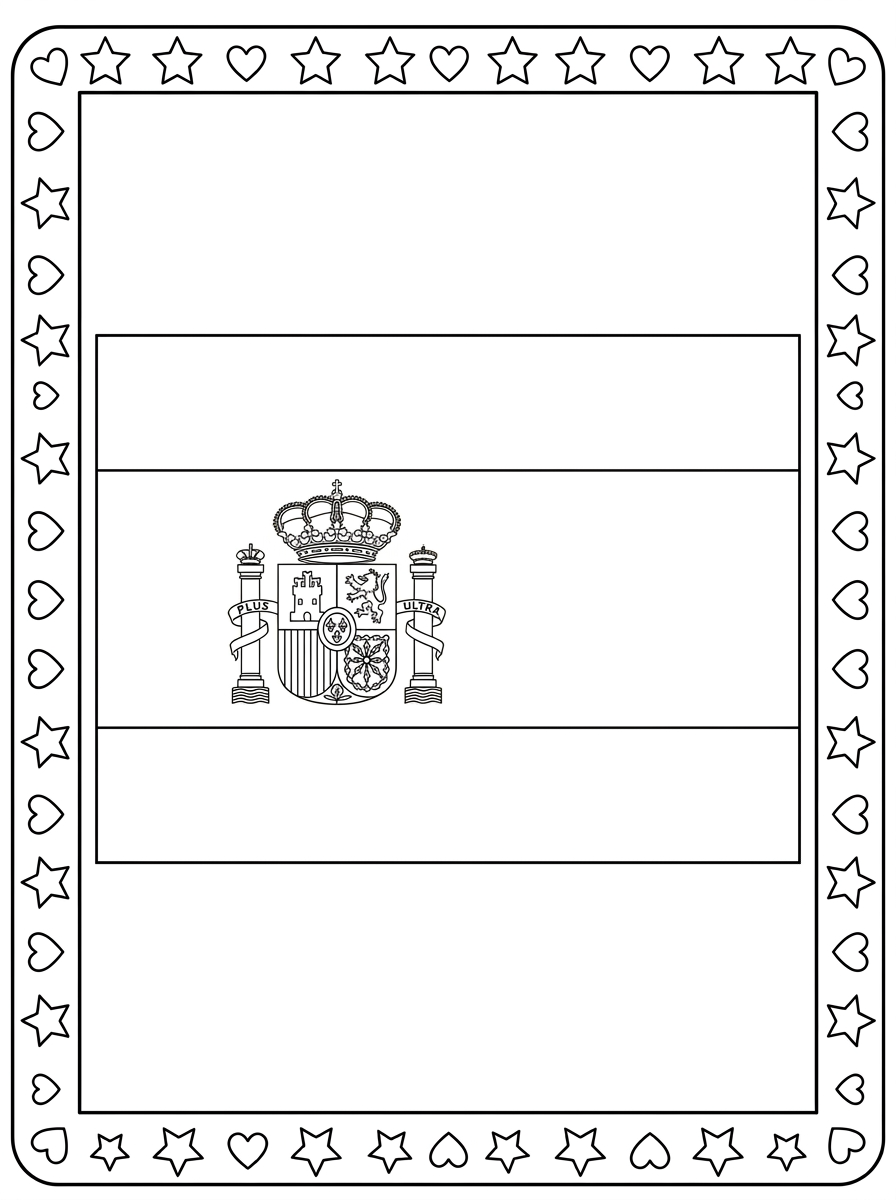 Bandiera Della Spagna 15 Bandiera Della Spagna disegno facile da colorare