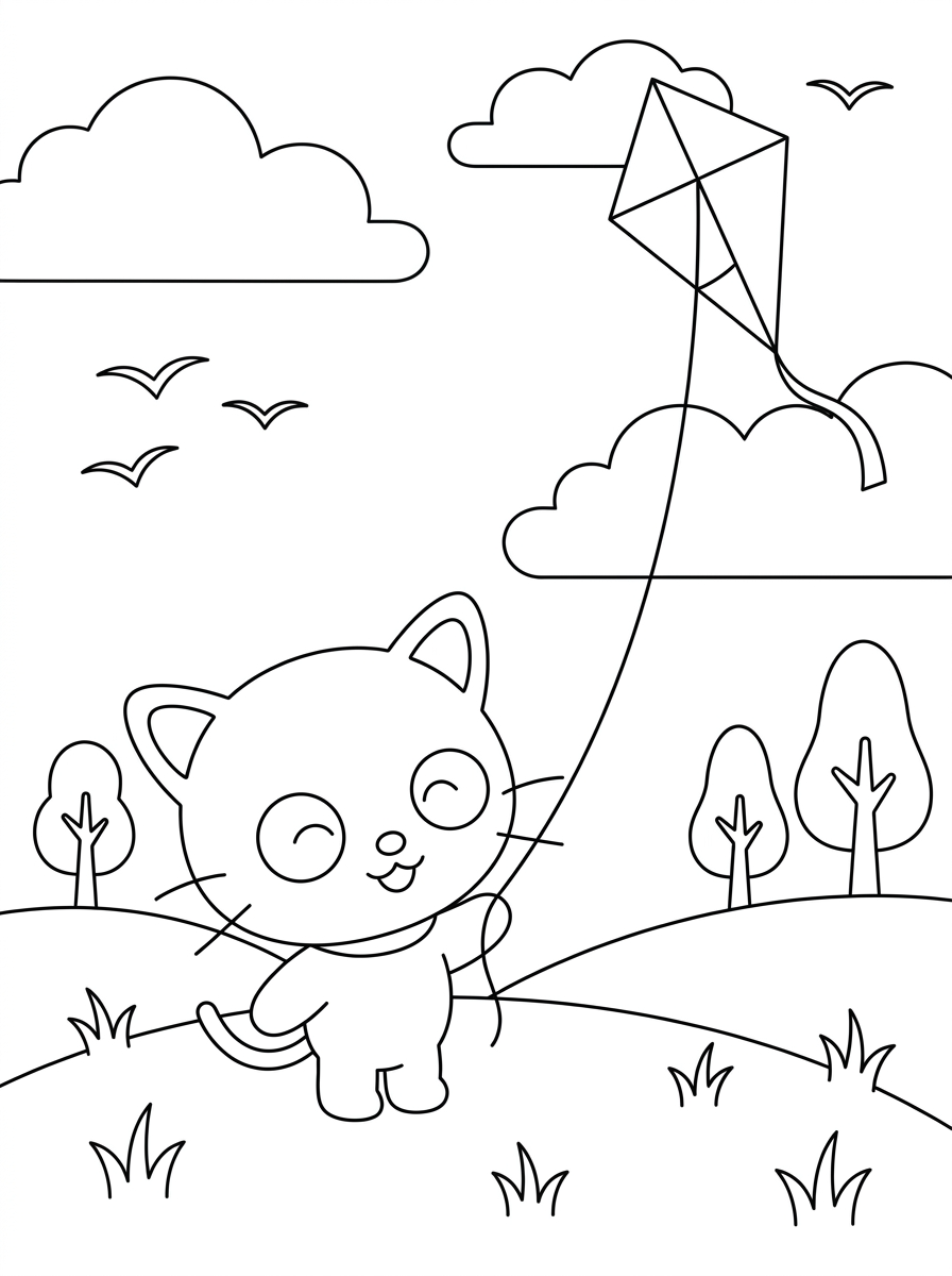 Chococat disegno da colorare facile 1