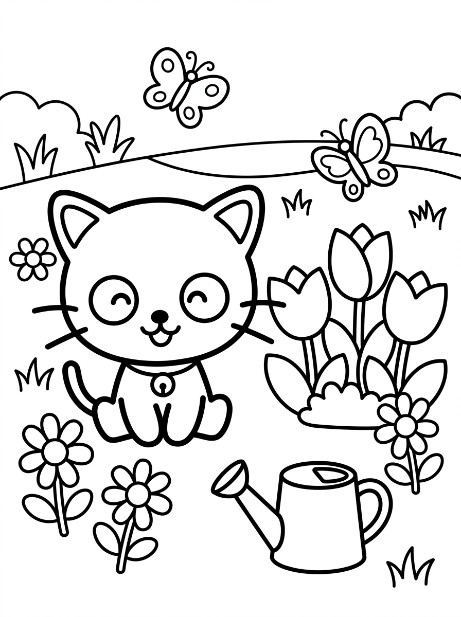 Chococat da colorare e stampare gratis 1