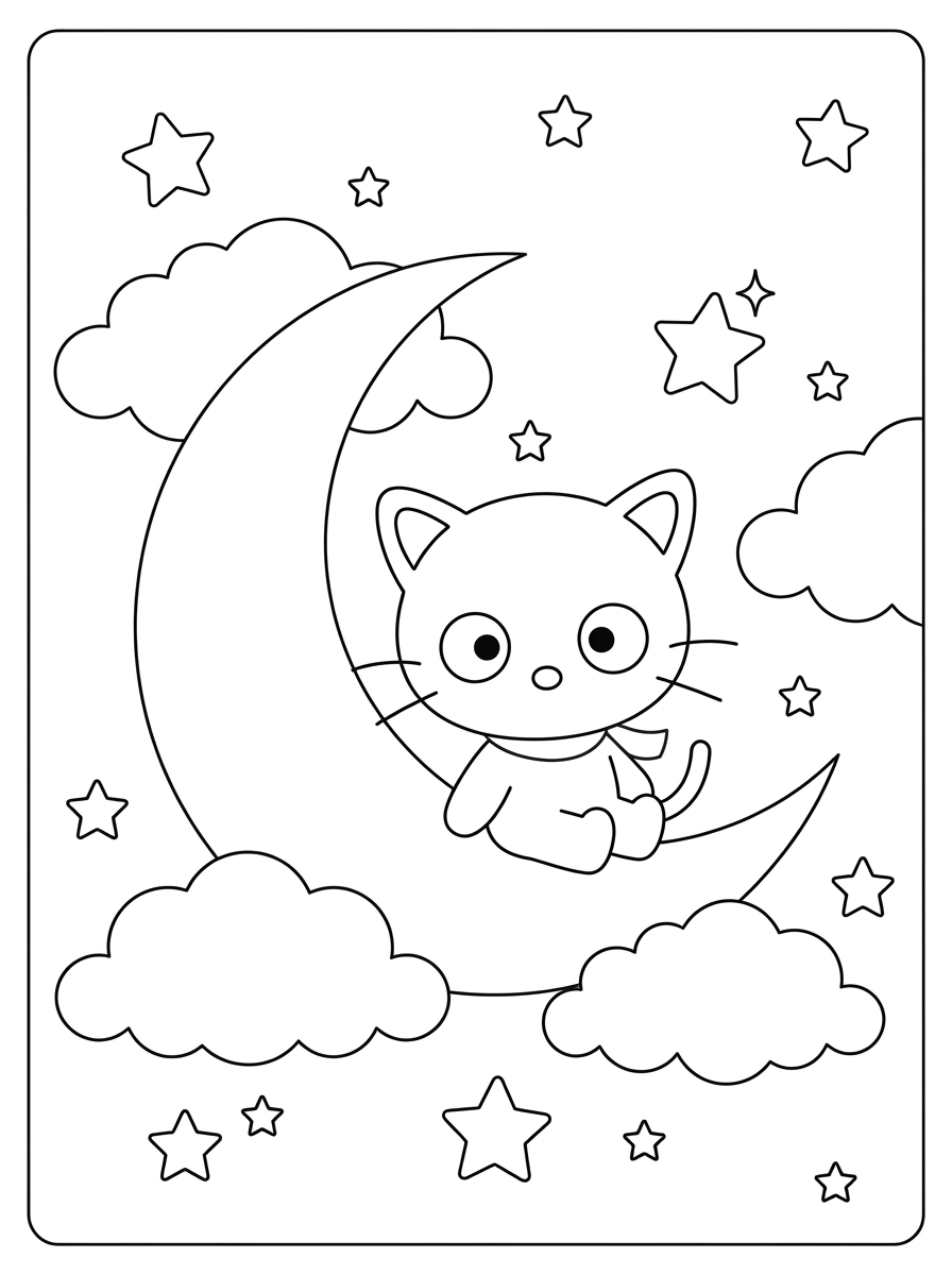 Chococat disegno da colorare facile