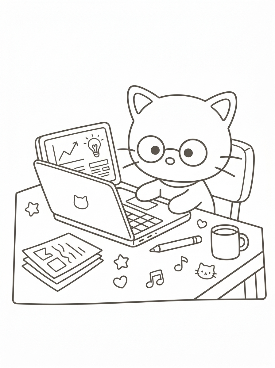 Chococat da colorare e stampare a4