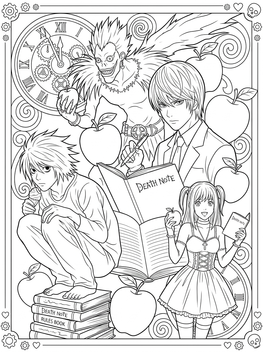 disegni da colorare per bambini pdf Death Note 1