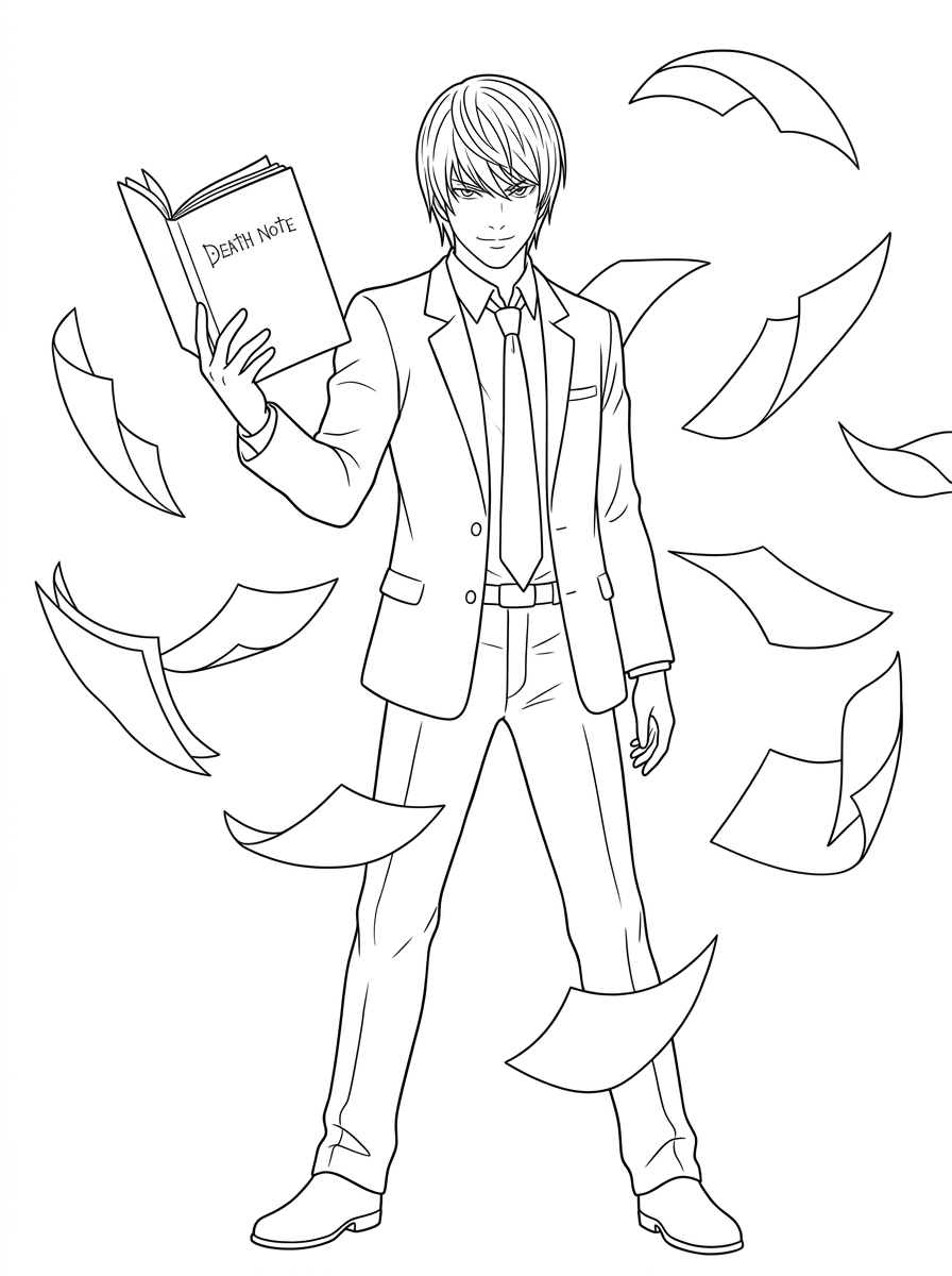 disegni da colorare gratis per bambini di Death Note