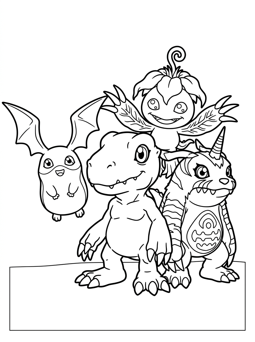 da colorare Digimon disegno facile bambini