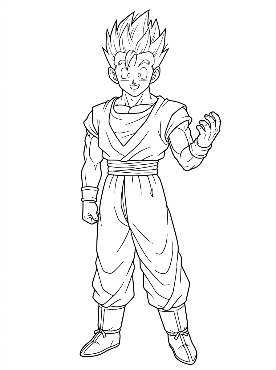 Gohan 16 Gohan disegno da colorare facile 1