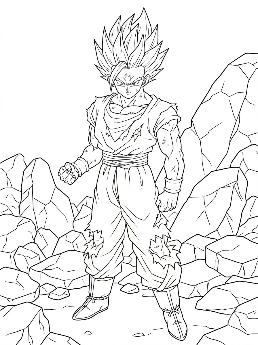 Gohan 15 disegno Gohan da colorare e stampare