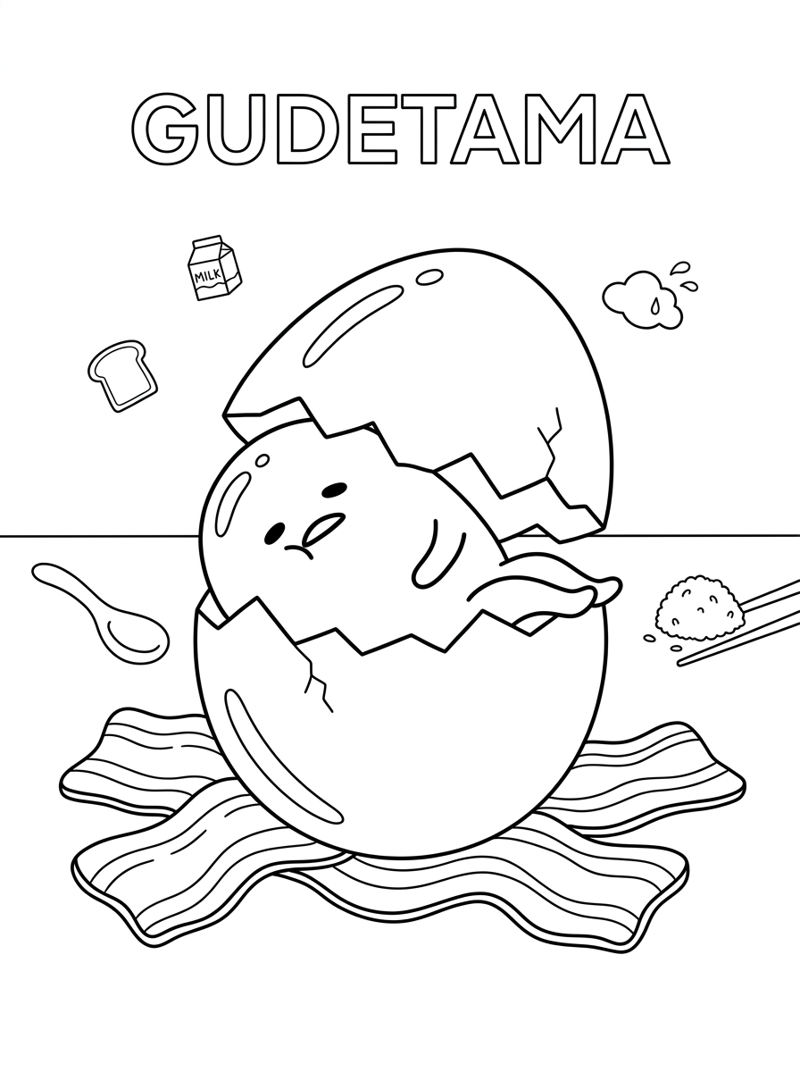 Gudetama da colorare pdf gratis