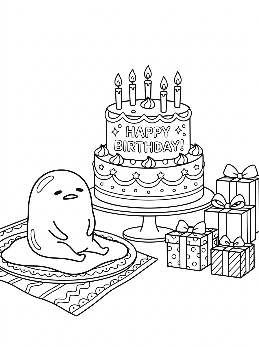 Gudetama disegni da colorare per bambini maschi