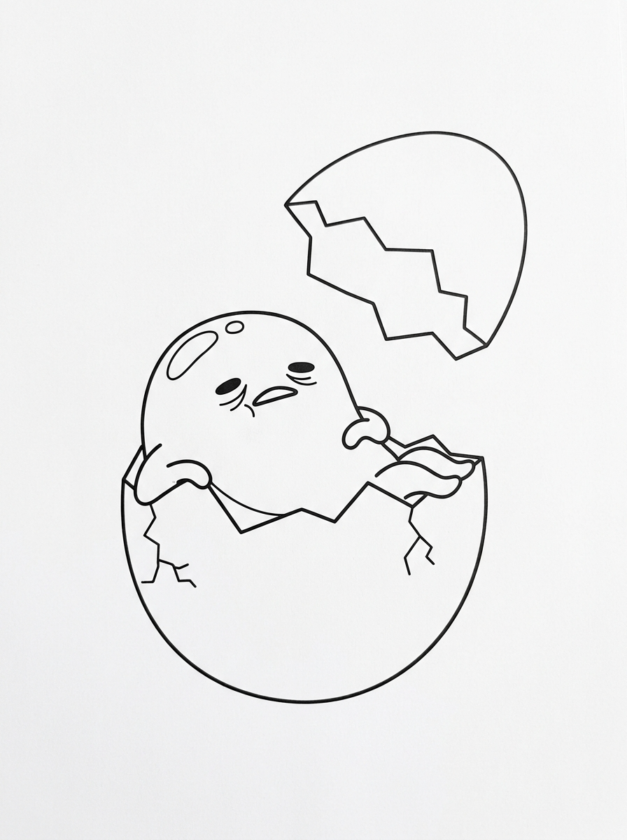 Gudetama da stampare e colorare gratis