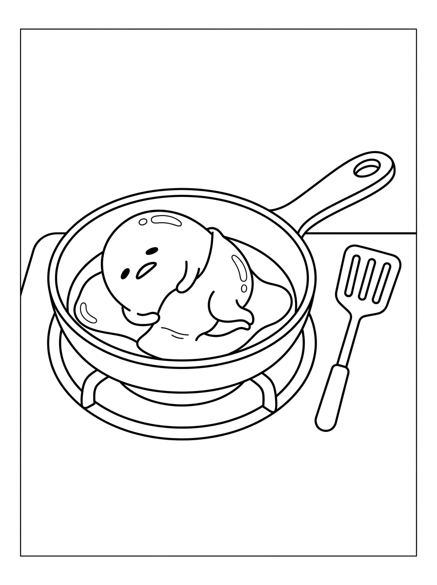 Gudetama da colorare per bambini 1