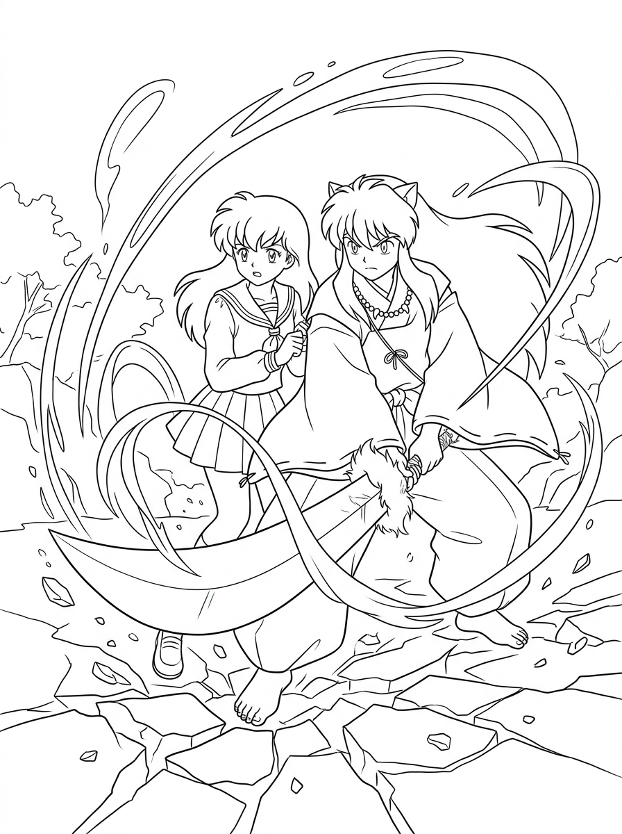 Inuyasha 10 da colorare Inuyasha disegno facile bambini
