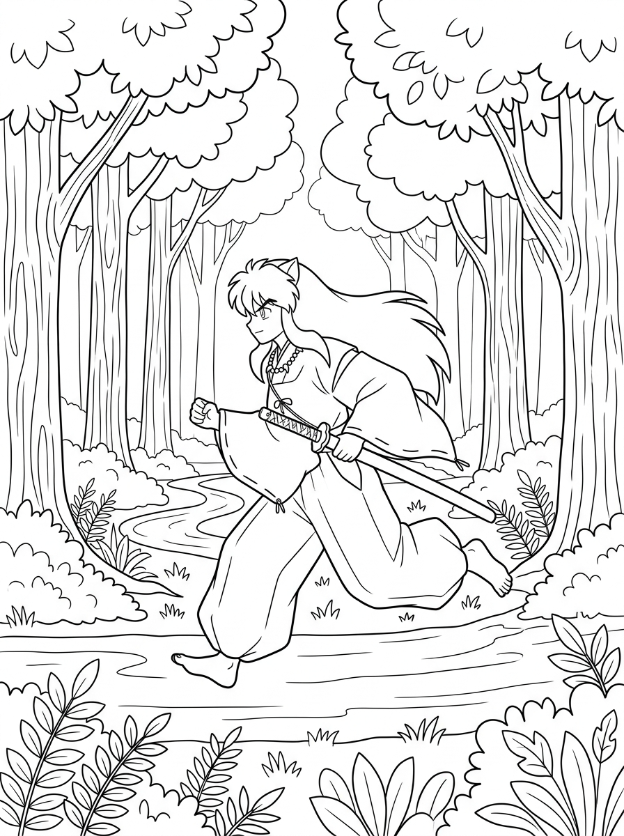 Inuyasha 9 Inuyasha immagini da colorare per bambini