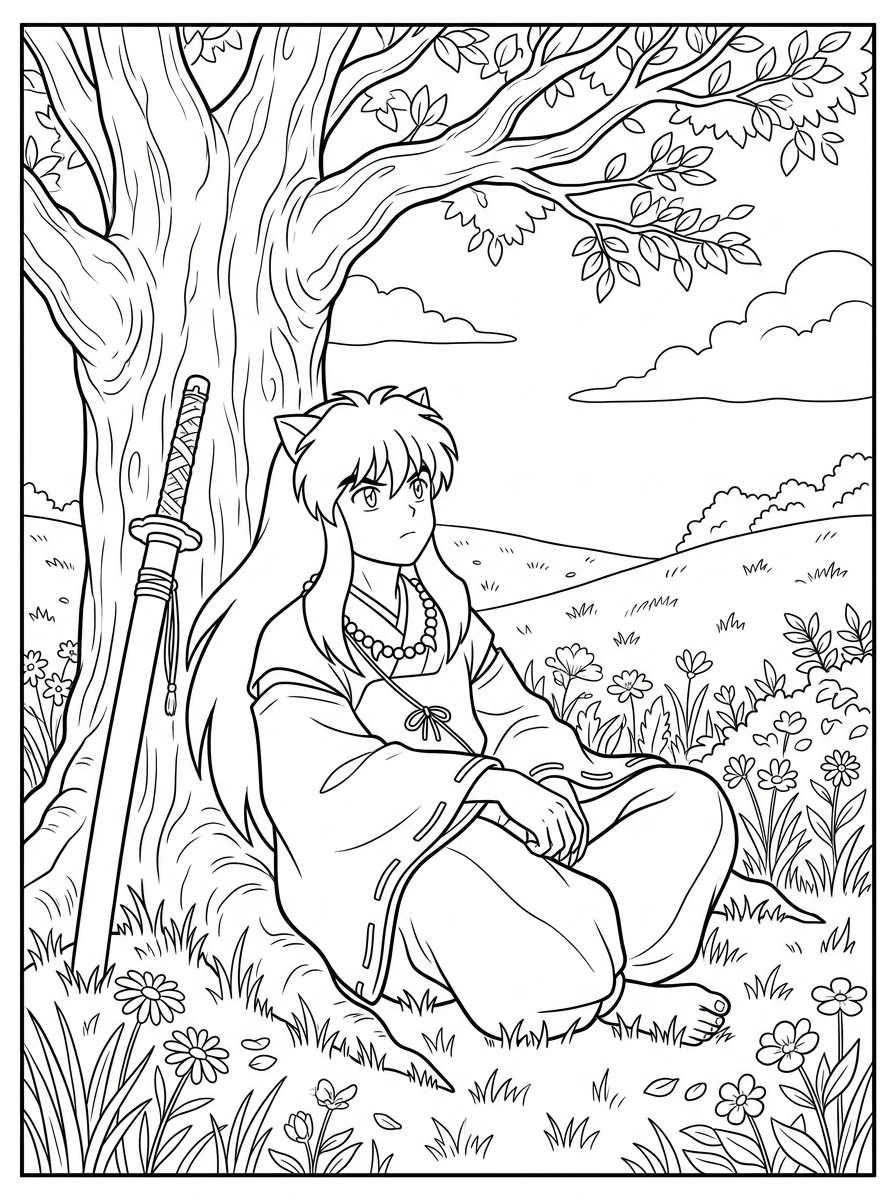 Inuyasha 7 Inuyasha da colorare pdf gratis